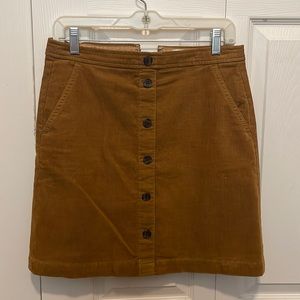 Women’s J Crew mini corduroy zip-up skirt